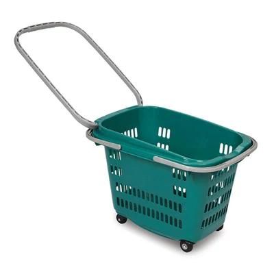 Sale Supermarket Shopping Basket Wheel Shopping Basket with Handle Wheel