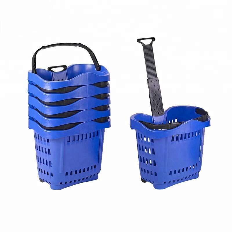 Good Price Plastic Fruit Hand Basket Shopping Basket with Wheels