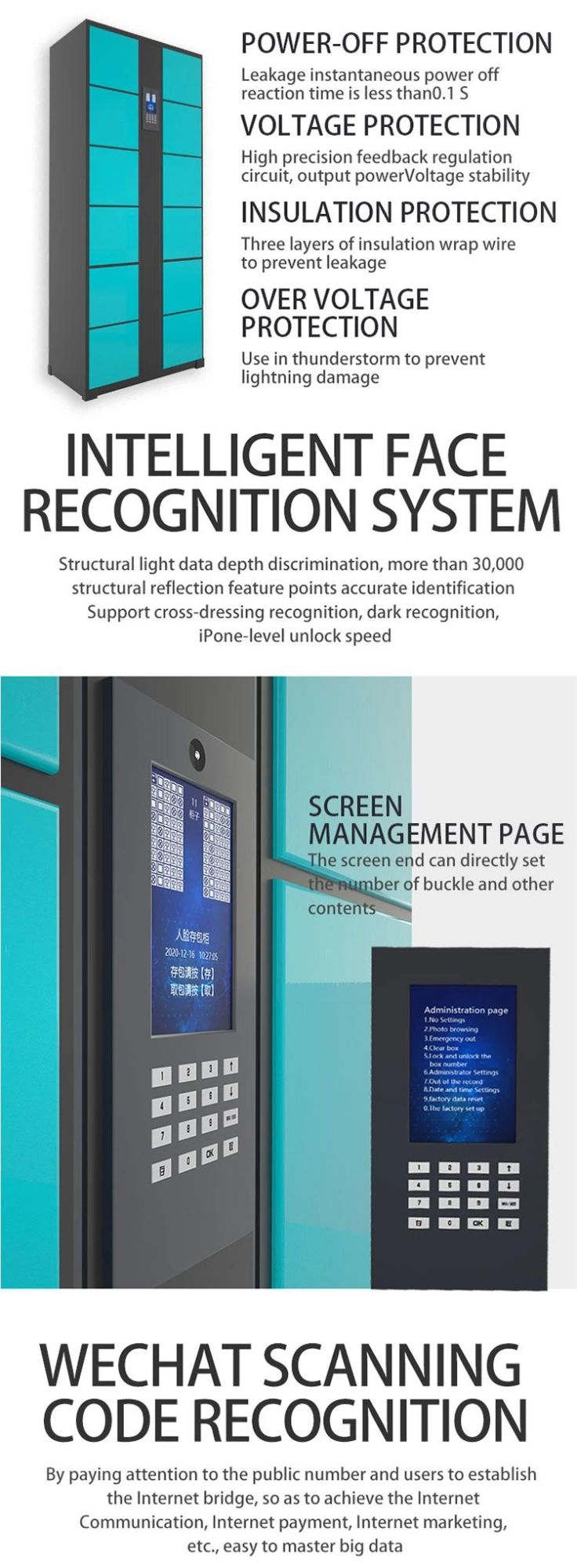 Newly Designed Self-Service Smart Outdoor Waterproof Parcel Lockers for Airports and Railway Stations