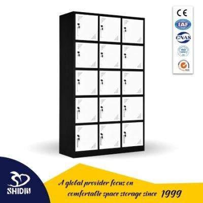 15 Compartment Steel Locker Knock Down Metal Locker Cabinet