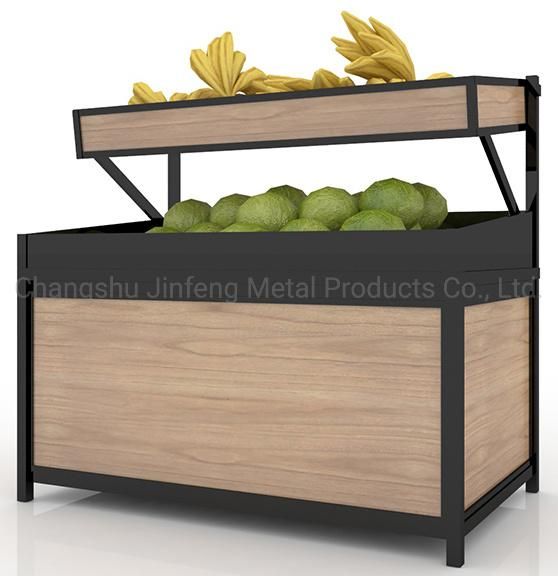 Supermarket Wooden Display Rack for Vegetable and Fruit