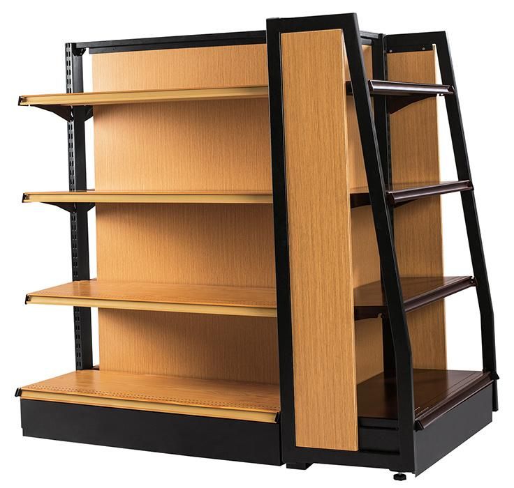 Supermarket Steel Wood Retail Shelf Gondola Advertising Supermarket Shelves Display Rack