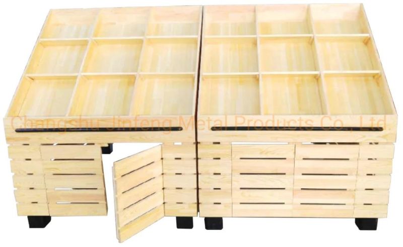 Supermarket Customized Wooden Display Rack Shelves for Bulk Food