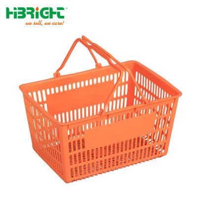 32 Liters Double Handle Orange Plastic Shopping Baskets