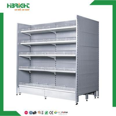 Double Sided Back Hole Supermarket Shelf