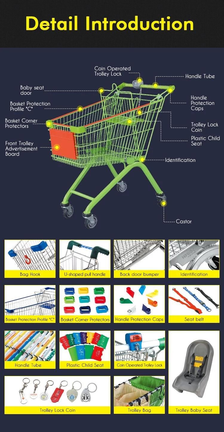 Multi Color Mini Kids Shopping Cart for Supermarket with Plastic Flag