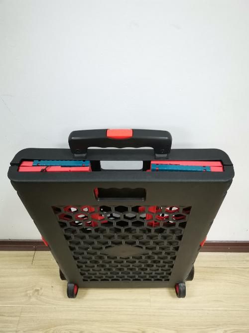 Large Volume Supermarket Folding Shopping Trolley Handy Plastic Basket