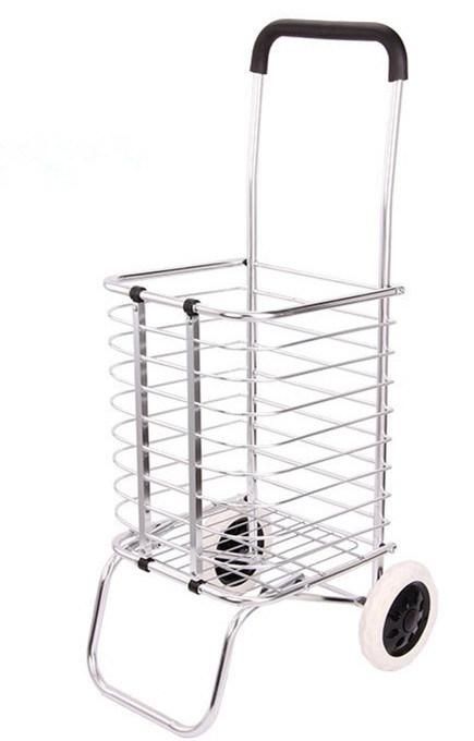 China Hot Sale Two EVA Wheeled Lightweight Aluminum Folding Shopping Trolley Carts