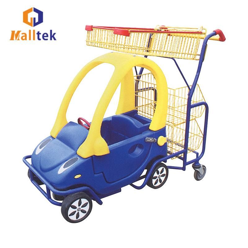 New Style Plastic Supermarket Children Kids Shopping Toy Trolley Cart