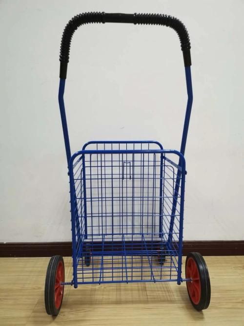 Factory 64L Big Capacity Metal Rolling Hand Cart Folding Shopping Trolleys