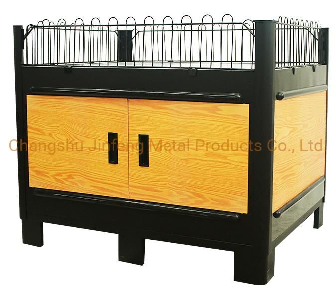 Supermarket Equipment Convenience Store Wooden Grain Promotion Desk Exhibition Display