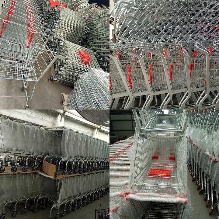 Supermarket Metal Wheel Shopping Hand Trolley Cart