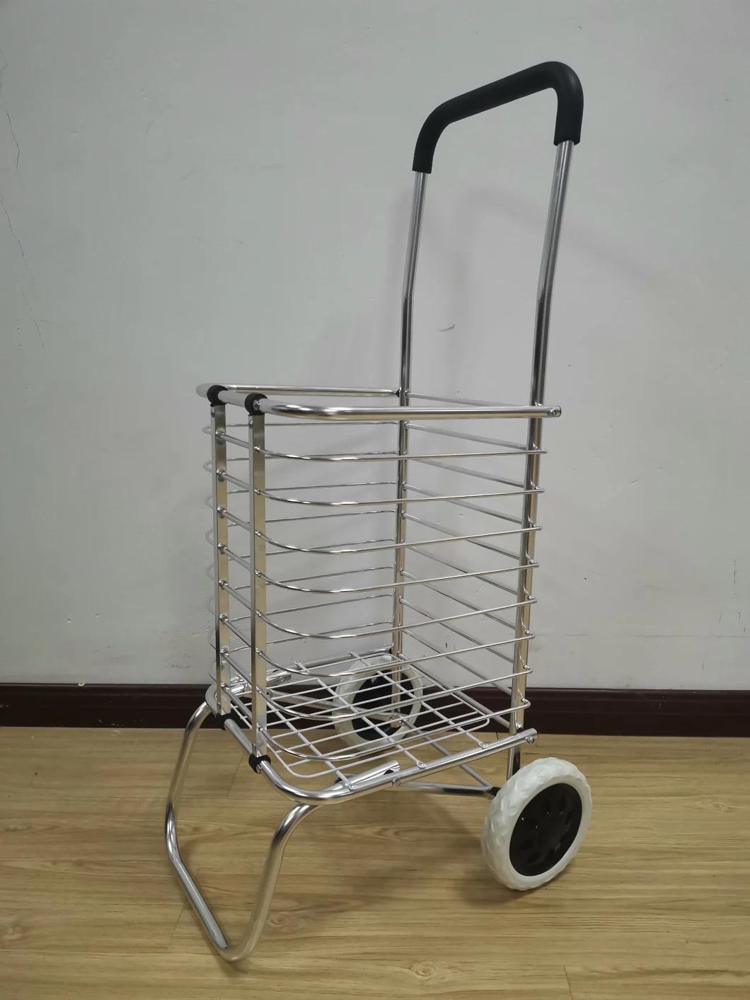 China Wholesale Convenience Store Aluminum Folding Portable Shopping Cart