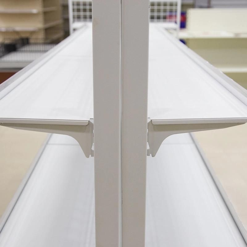 Double Sided Supermarket Shelf with Wire Shelf Shelving System Used in Supermarket