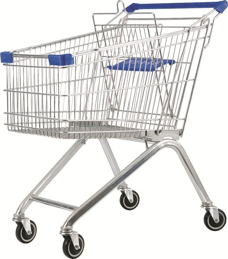 European Style Zinc Galvanized Shopping Trolley with Baby Seat