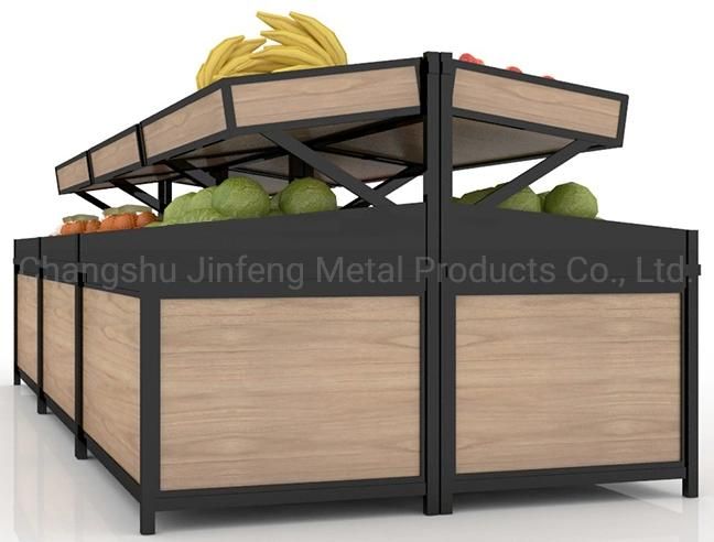 Supermarket Wooden Display Rack for Fruit Shop Display Shelve