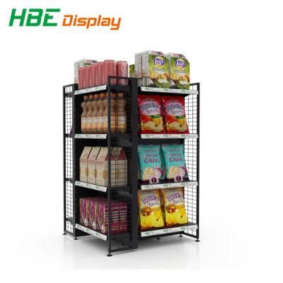 Supermarket Store 4 Way Promotion Display Rack