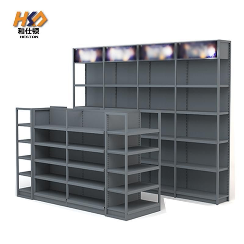 Heavy Grocery Store Retail Display Racks Supermarket Shelves Cable Car Shelves