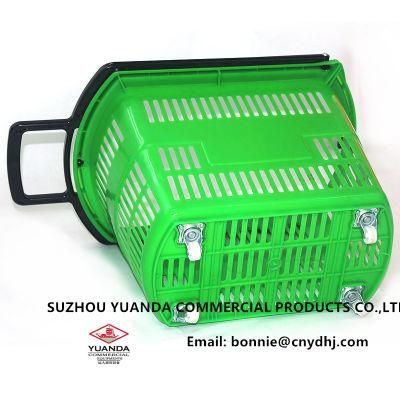 2017 Store Rolling Shopping Baskets 4 Wheels Basket Trolley