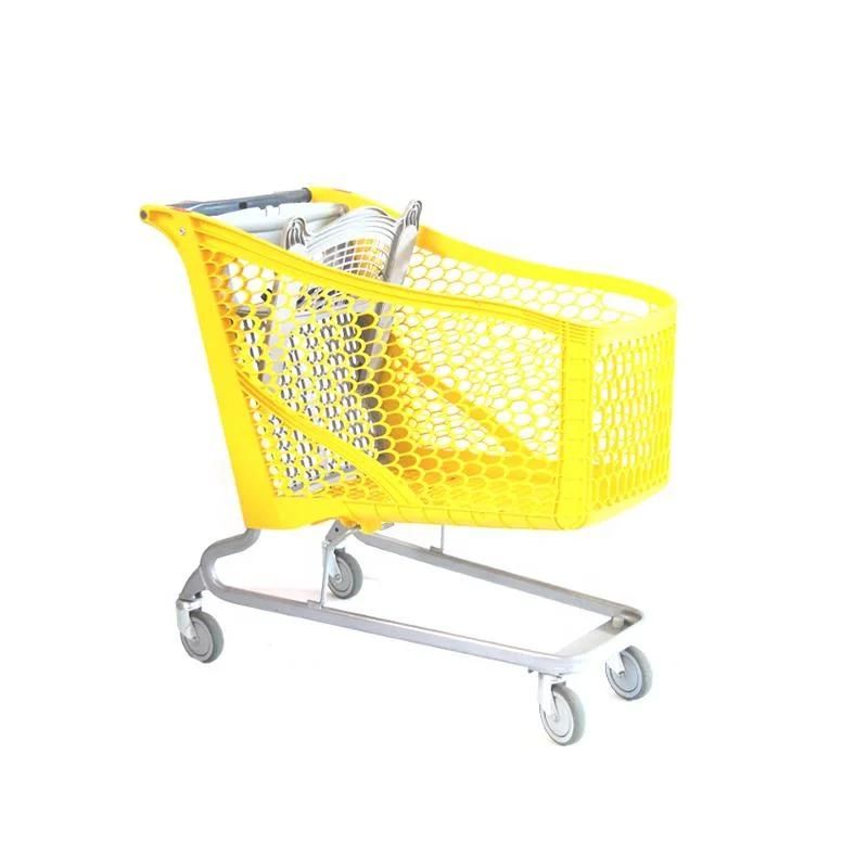 100-220L Supermarket Plastic Cart Shopping Trolley