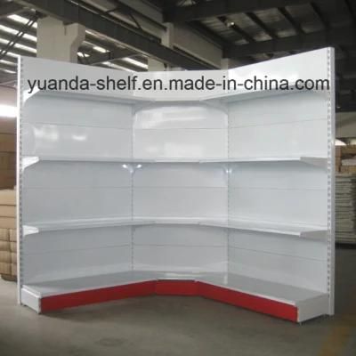 Supermarket Metal Display Wall Shelf with Inner Corner