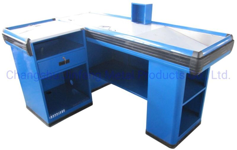 Customized Supermarket Cashier Desk Retail Store Checkout Counter