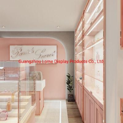 Makeup Store Display Stand Design Wooden Cosmetic Store Showcase Furniture for Shopping Mall