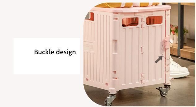 Factory Direct Plastic Shopping Trolley Custom Logo Folding Storage Box Cart