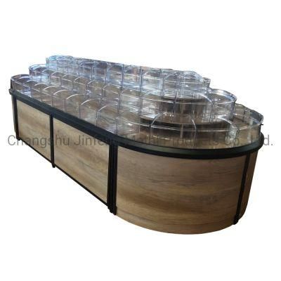 Store Display Shelf Wooden Display Rack for Bulk Food