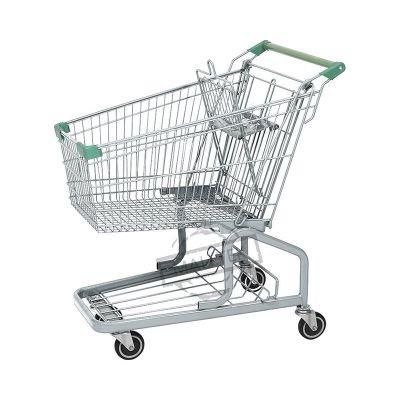 Useful Grocery Store Galvanized Elevator Wheels Cart