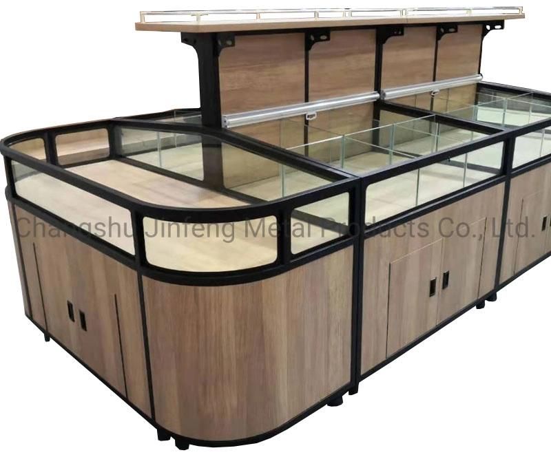 Supermarket Display Shelve Rice Grain Heavy Duty Wooden Display Rack