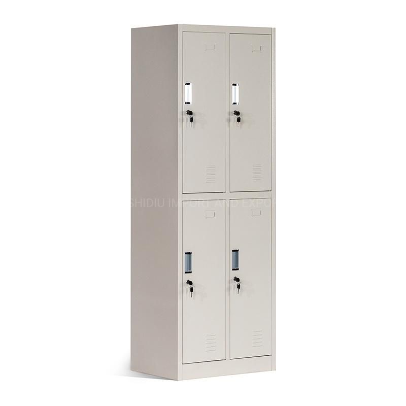 Kd Metal 4 Door Storage Locker with Shelf and Hanger for Changing Room