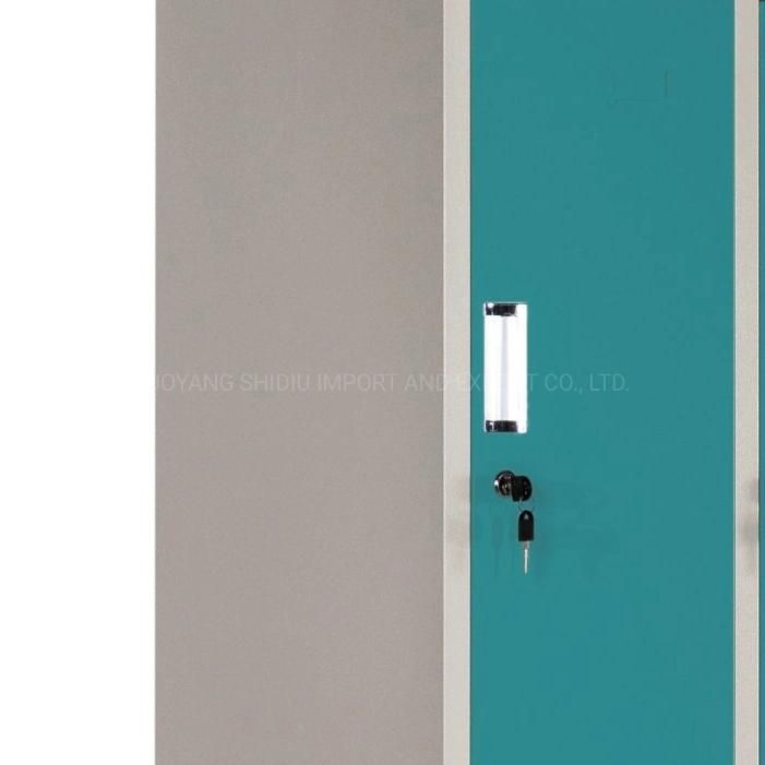 Steel 4 Doors Clothing Employee Locker with Shelf/Hanging Rod