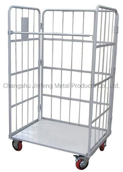 Supermarket Metal Warehouse Foldable Logistics Storage Cage Trolley