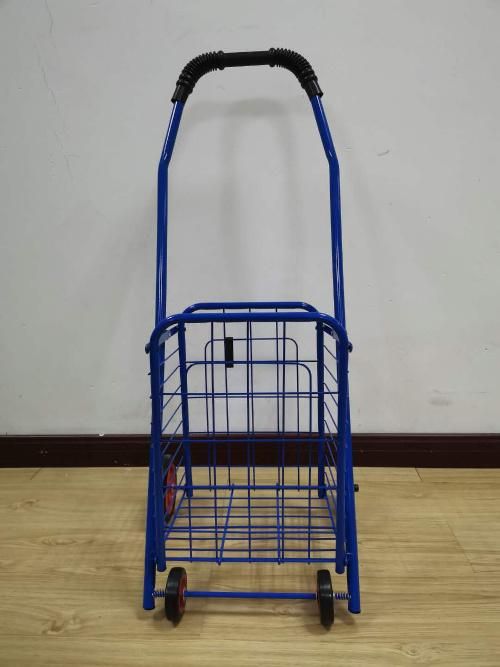 Supermarket Steel Folding Shopping Trolley Cart with 21L Volume