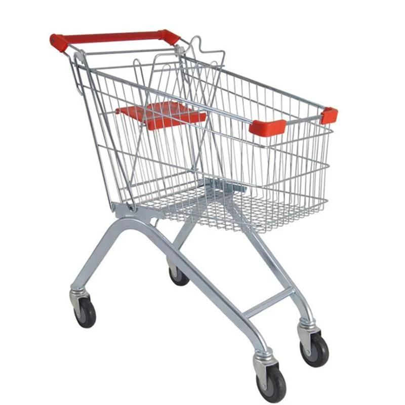 Chrome Platingsupermarket Shopping Trolley Chrome Plated Store Push Cart