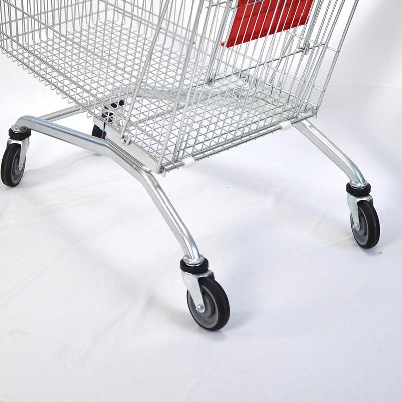 Supermarket European Style Shopping Trolley with Four Wheels, Good Price