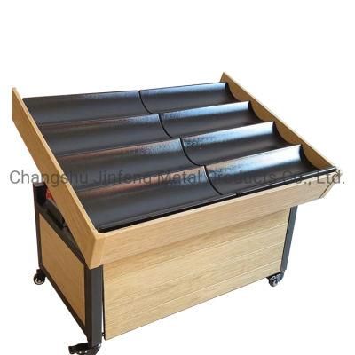 Supermarket Retail Store Metal Shelves Black Stand Rack for Fruit and Vegetable Display Table