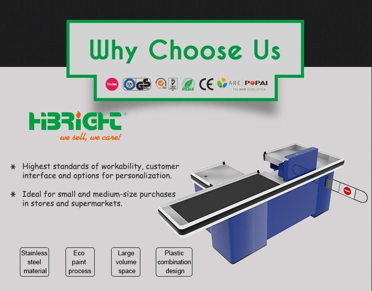 Standard Supermarket Checkout Counter with Conveyor Belt