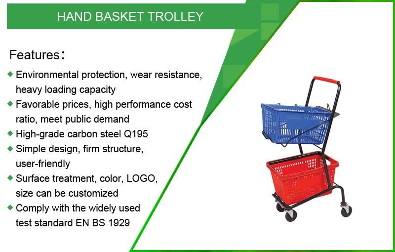 80L European Style Grocery Shopping Trolley Supermarket Carts (JS-TEU02)