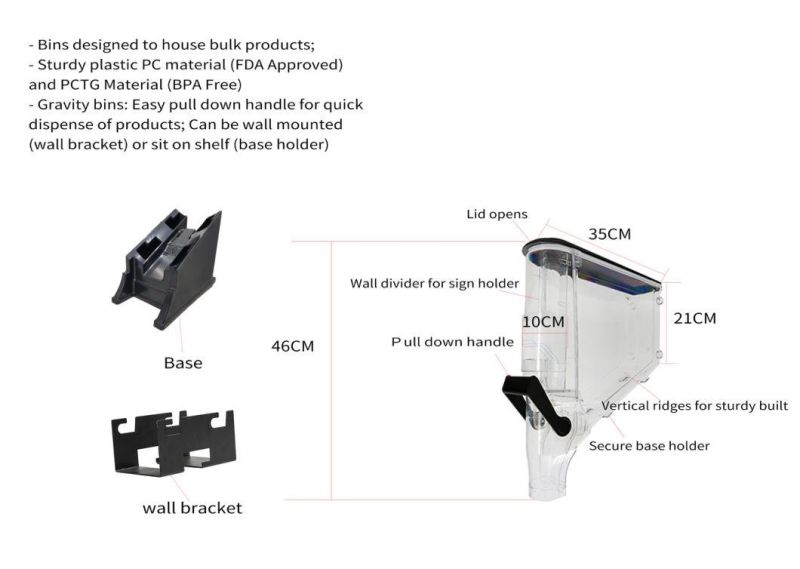 High Quality Bulk Nuts Display Gravity Dispenser