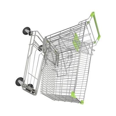 Fully Stocked Metal Galvanized Heavy Duty Grocery Shopping Cart