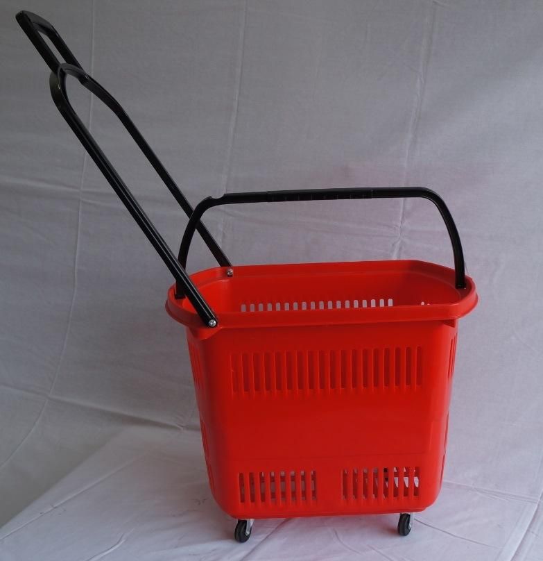 Large Trolley Shopping Basket with Four Wheels Labor-Saving and Convenient