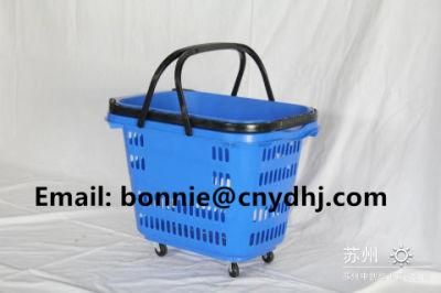 New material Best Selling Plastic Picnic Basket with Wheels