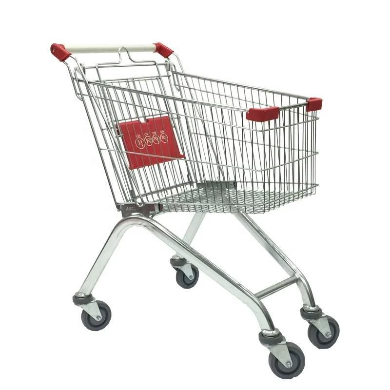 60-240L Supermarket Metal European Shopping Trolley Grocery Shopping Cart