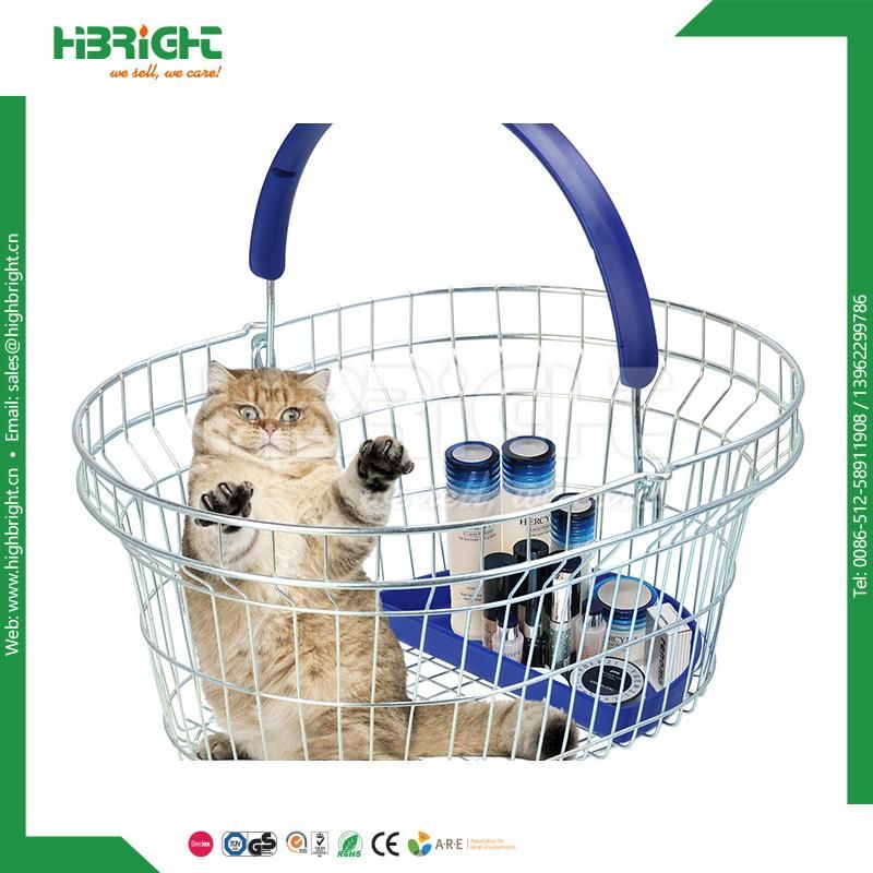 Metal Wire Round Oval Shopping Basket for Pharmacy Store