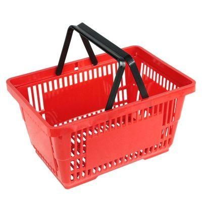 Red Blue Green Plastic Material Supermarket Shopping Basket