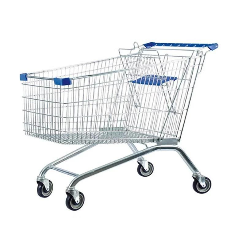 Stainless Steel Supermarket Shopping Trolley Storage Cart