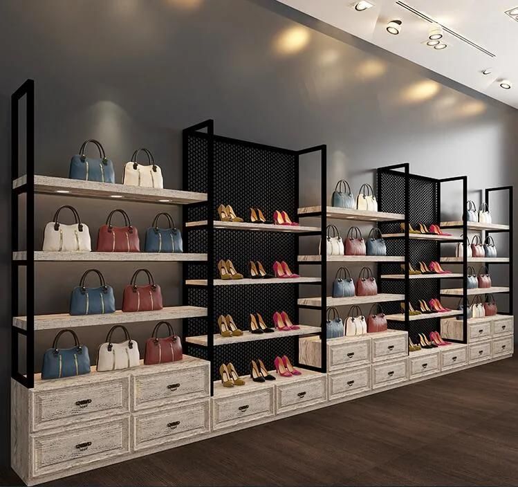 High End Luxury Shoe and Bag Store Fixtures Shoe and Bag Showroom Furniture for Interior Decoration Design