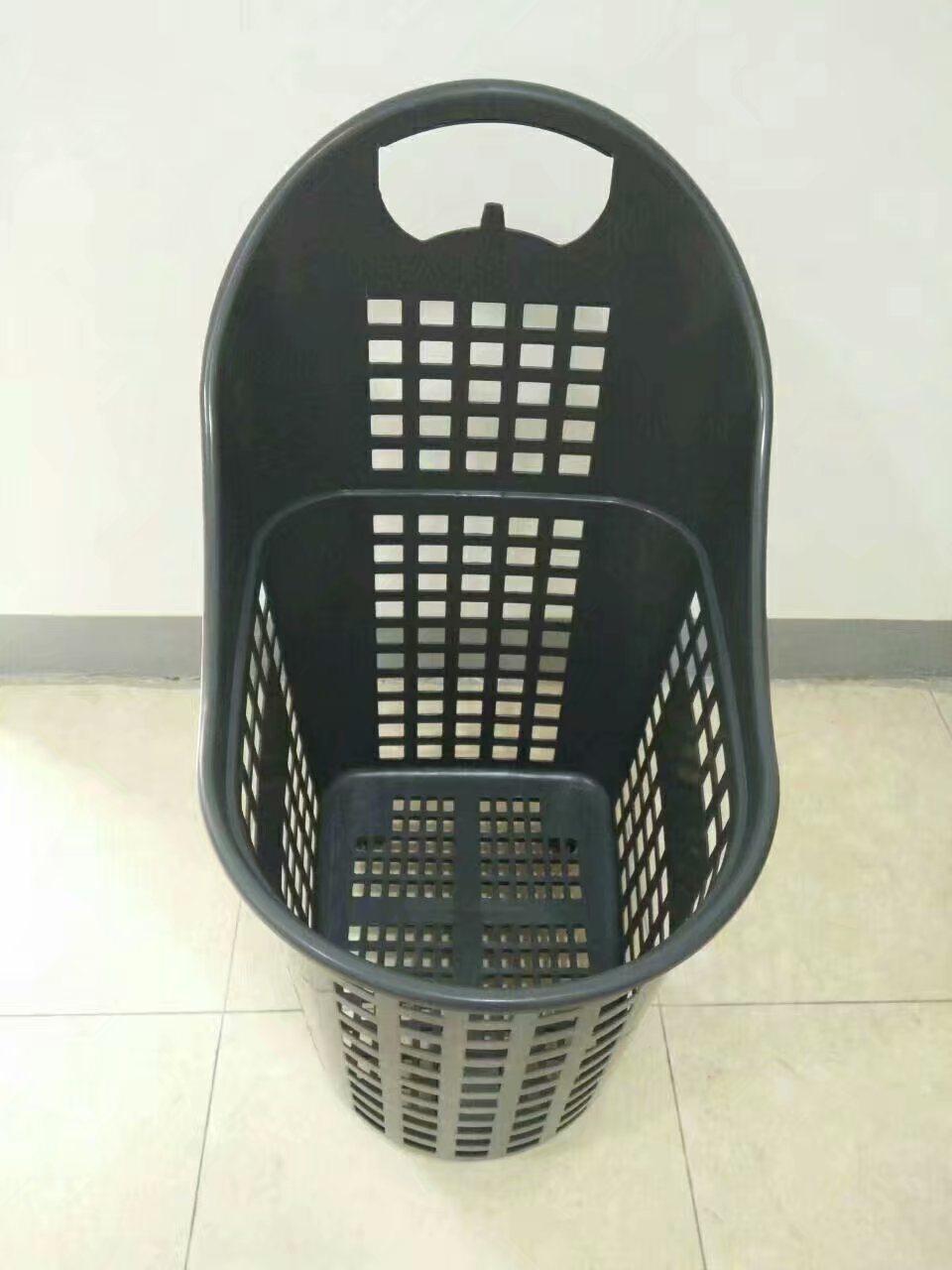 Big Volume Plastic Shopping Basket Cart with Casters